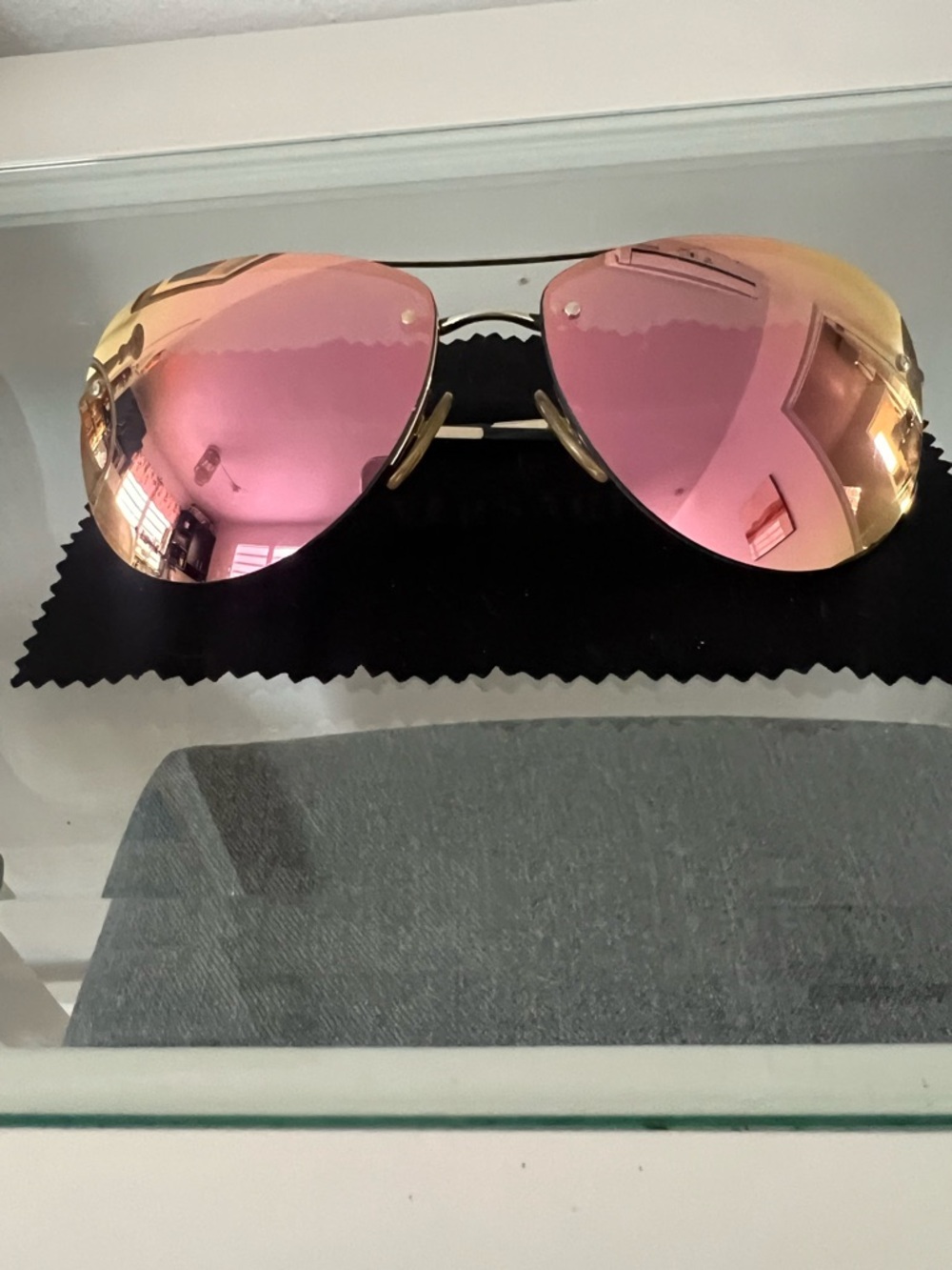 PRADA Pink Mirrored Aviator Sunglasses - Women Accessories - Picture 2 of 7
